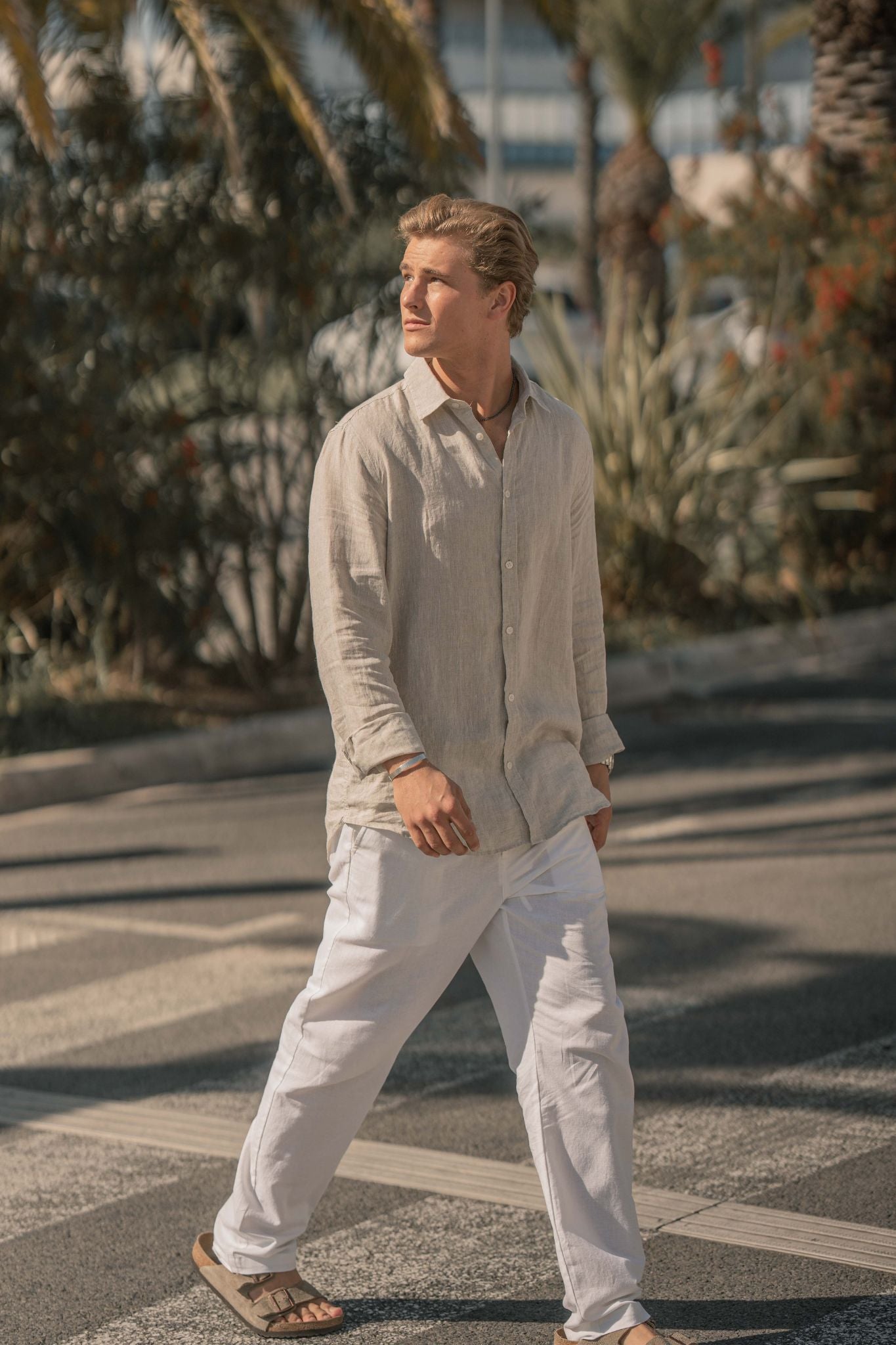 Langærmet Hørskjorte Beige | Skagen-clothing.dk